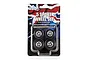DDA Collectables 1/24 scale 5-spoke chrome wheel set in blister packaging with a Union Jack background.