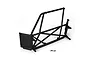 A black plastic left side roll cage for a Losi 5IVE-T RC truck, shown against a white background with two small metal mounting spacers.