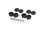 Losi 5IVE-T headlight set including two pairs of black plastic light housings, two pairs of covers, and a set of small mounting screws.