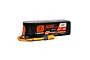 Spektrum Smart G2 6S 5000mAh 50C LiPo battery with a black soft case and orange connector, isolated on a white background.