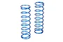 Two blue metal RC shock springs standing upright against a plain white background.