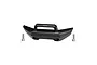 A black GPM Racing aluminium front bumper for an RC car, shown with two mounting screws on a white background.