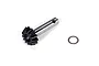 A Losi 13T differential pinion gear and a small metal shim washer on a white background.