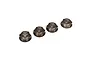 Four bronze-coloured Losi serrated wheel nuts arranged in a row against a white background.