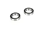 Two Losi rubber shielded ball bearings shown from an angled perspective on a white background.