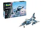 Revell 1/48 scale Dassault Mirage 2000C plastic model kit box and a fully assembled, painted model aircraft on a white background.