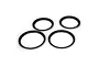 Four black circular RC beadlock rings arranged on a white background.