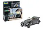 Revell 1/35 scale Type 320 (W142) Cabriolet model kit box and a fully assembled, painted grey model car.