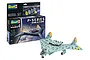 Revell 1/72 scale Arado Ar E.555 P-Series bomber model kit box and a fully assembled, painted model aircraft on a white background.
