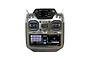 Futaba 32MZ WC 26-channel RC transmitter with dual screens showing telemetry data and airplane model settings.