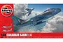 Airfix 1/48 scale Canadair Sabre F.4 model kit box art featuring two fighter jets flying through clouds.