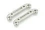 Two silver-coloured metal suspension arm pin braces for Xinlehong RC cars, shown against a white background.