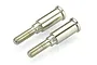 Two silver-coloured metal front wheel axles for Xinlehong RC cars, shown side-by-side on a white background.