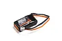 Spektrum 7.4V 300mAh 30C 2S LiPo battery with black soft case and orange and black wiring with a white connector.