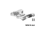 Silver GPM Racing aluminium rear wing mount for RC cars, shown with two small black screws on a white background.