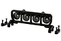 RPM black universal 4-bucket light bar set for RC vehicles, featuring four circular light housings and mounting brackets with screws.