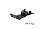 A black GPM Racing aluminium front skid plate for RC vehicles, featuring a branded front lip and mounting tabs against a white background.