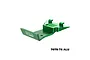 A green GPM Racing aluminium front skid plate and bumper for RC cars, featuring a machined 7075-T6 aluminium construction.