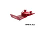 A red anodized aluminium front skid plate and bumper for an RC car, featuring the GPM Racing logo and 7075-T6 aluminium text.