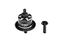 GPM Racing black and silver metal front differential set for RC cars, featuring a main diff housing and a separate pinion gear.