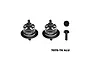 GPM Racing black differential set for RC cars, featuring two assembled differential units and two pinion gears on a white background.