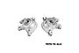 Two silver GPM Racing aluminium front steering hubs for RC cars, featuring oversized bearings and marked with L and R indicators.
