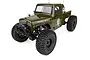 Element RC Enduro Ecto 1/10 scale RC rock crawler in olive green with black wheels and off-road tires on a white background.