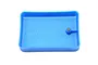 A blue RPM branded rectangular plastic parts tray with a small circular magnet embedded in the corner, set against a white background.