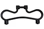 A black RPM front upper bumper mount for an RC car, featuring a curved, molded plastic design with the RPM logo embossed in the center.