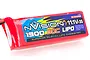 nVision 11.1V 1900mAh 30C LiPo battery in a red soft case with branding and specifications printed on the label.