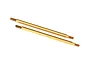 Two gold-coloured TiN-coated hardened steel GTR shock shafts for Traxxas RC vehicles, shown against a plain white background.