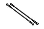 Two black Traxxas HD steel rear upper suspension links with pre-installed rod ends on a white background.
