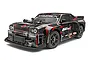 Maverick Quantum R Flux 4S RC muscle car in black and red livery, viewed from a front three-quarter angle on a white background.