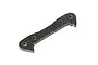 A Rovan carbon fibre front lower suspension arm pin brace with a 5mm thickness, shown against a plain white background.