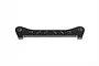 A flat, carbon fibre RC suspension arm brace with a checkered weave pattern and multiple mounting holes, isolated on a white background.