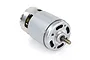 A silver 775-sized brushed DC electric motor for RC vehicles, shown from a front-quarter angle against a white background.