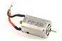 A silver 380-sized brushed RC motor with red and black wires attached, isolated on a white background.