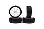 Rush 1.9" Radial 28X Touring Car Tyres on White 7 Spoke Rims - Glued Wheels 2Pcs RU-1048A