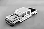 Killerbody 1/10 Jeep Gladiator Rubicon Unpainted Hard Body Kit - White 48765
