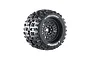 Louise 3.8" MT-Pioneer (Sport Compound) Tyres on (1/2" Offset) Black Rims - Glued Wheels 2Pcs L-T3218X