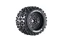 A single Louise 3.8 inch MT-Uphill RC monster truck wheel with a black multi-spoke rim and aggressive tread pattern, isolated on a white background.
