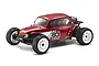 Kyosho Ultima SB Dune Master 1/10 scale 2WD RC buggy in metallic red with white wheels and racing decals on a white background.