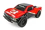 Team Associated SC28 General Tire RC short course truck in red and black livery on a white background.
