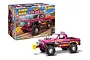 Revell 1/24 scale 1978 Chevy Blazer Pulled Pork Pulldozer model kit box and assembled pink truck model.