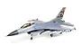 E-Flite F-16 Falcon 1.0m EDF RC jet model in grey Wild Weasel livery on a white background.