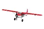 FMS DHC-2 Beaver V2 RC plane in red and white livery with landing gear attached against a white background.