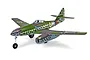 E-Flite UMX Me 262 RC EDF jet model airplane in green and grey camouflage paint scheme with German WWII markings.
