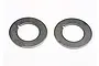 Two circular metal Traxxas slipper clutch pressure plates with a small notch on the inner diameter, shown against a white background.