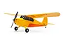 HobbyZone Champ Anniversary Special Edition RC plane in yellow and orange, featuring a high-wing design and black propeller.
