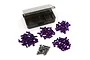 Yeah Racing screw kit featuring purple anodized aluminium screws and silver titanium screws with a plastic storage box on a white background.
